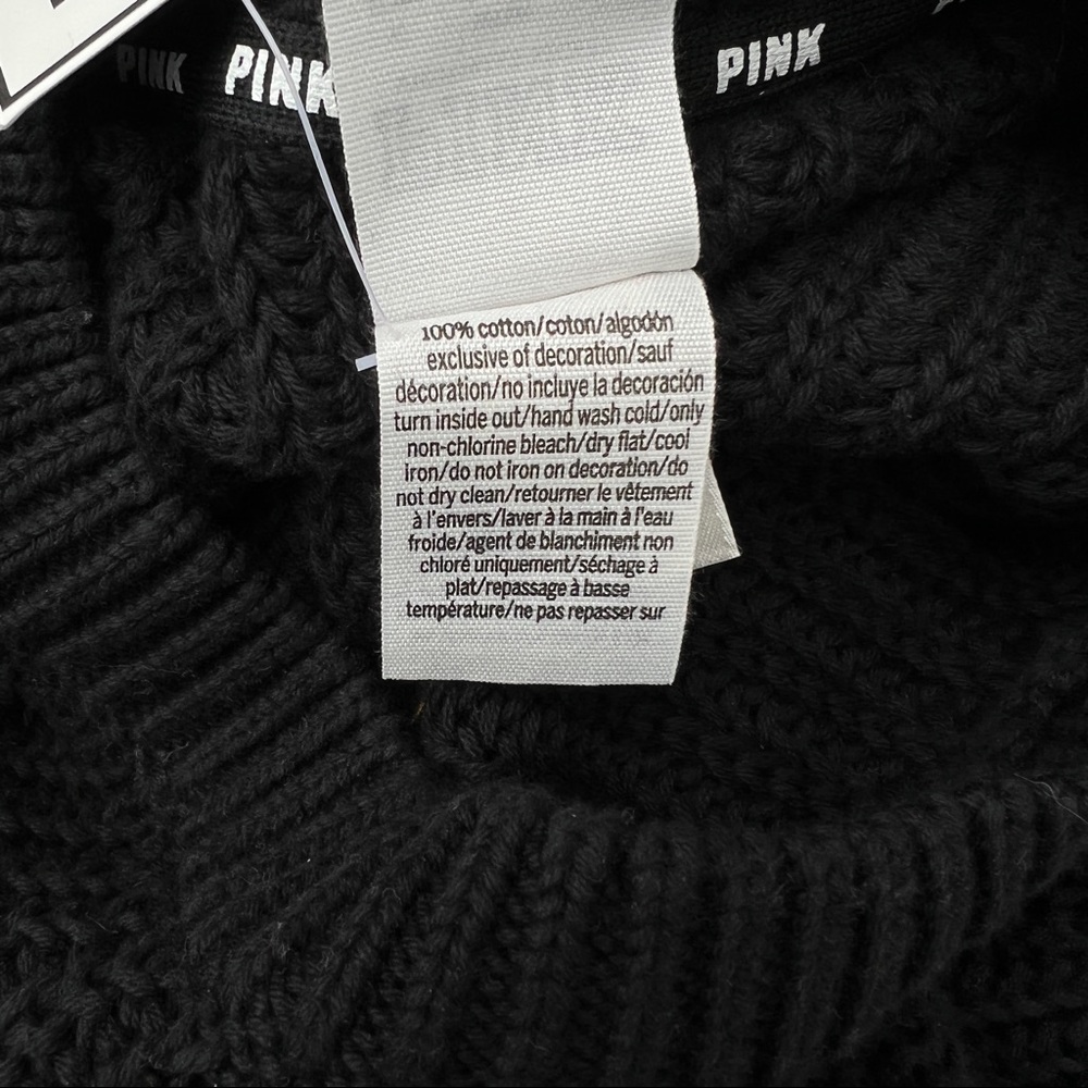 VS PINK Black/White Crewneck US Army Striped Long Sleeve Knit Pullover Sweater - Picture 7 of 7
